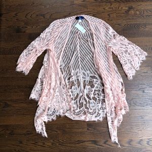 Francesca’s Boho Pink Lace Kimono